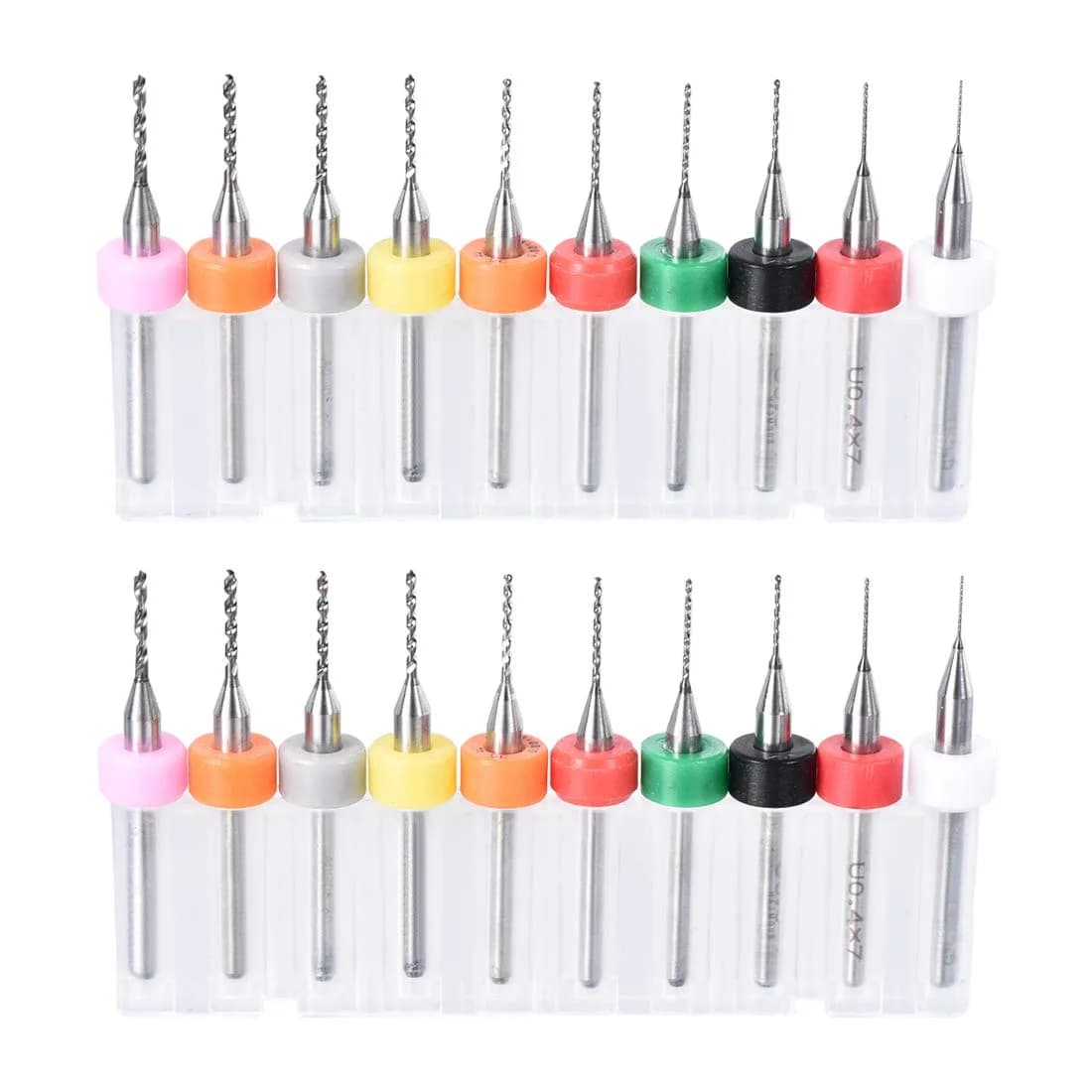 uxcell PCB Drill Bits 0.3mm-1.2mm Tungsten Carbide 3mm Shank Set (10 Pcs) | Precision Micro Drills for Electronics — 20 Pcs