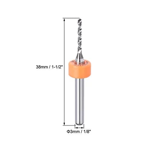 uxcell 0.3mm-1.2mm Tungsten Carbide PCB Drill Bits Set | 1/8" Shank, 38mm Length, 20 Pcs thumbnail 4