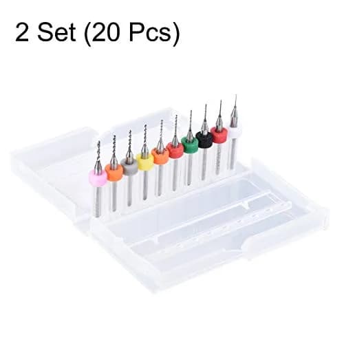 uxcell 0.3mm-1.2mm Tungsten Carbide PCB Drill Bits Set | 1/8" Shank, 38mm Length, 20 Pcs thumbnail 3