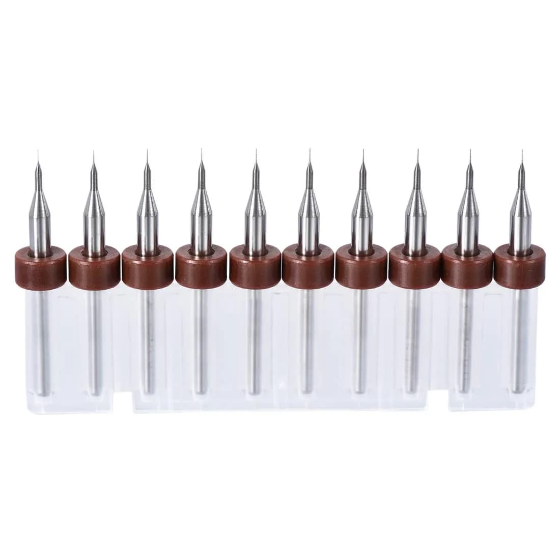 uxcell 0.1mm Tungsten Carbide PCB Drill Bits 3mm (1/8") Shank, 38mm Length | 10-Piece Set for Precision Drilling