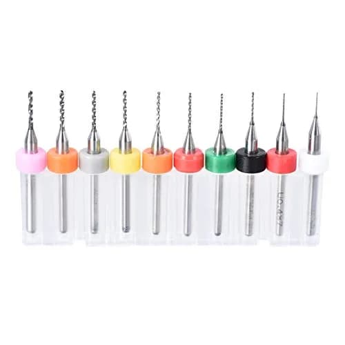 uxcell PCB Drill Bits 0.3mm-1.2mm Tungsten Carbide 3mm Shank Set (10 Pcs) | Precision Micro Drills for Electronics thumbnail 1