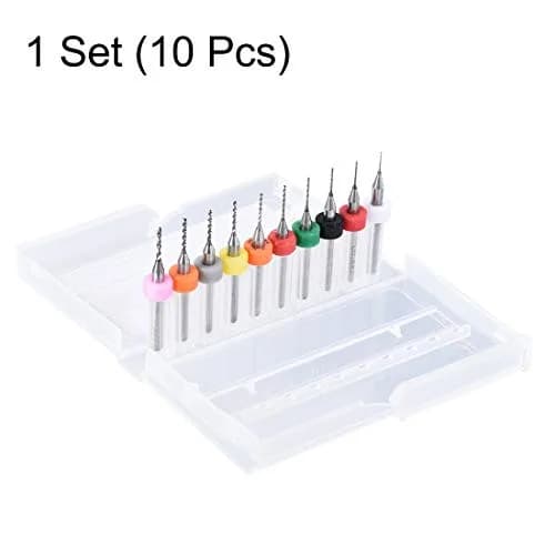 uxcell PCB Drill Bits 0.3mm-1.2mm Tungsten Carbide 3mm Shank Set (10 Pcs) | Precision Micro Drills for Electronics thumbnail 3