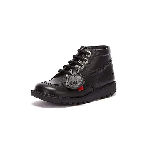 Kickers Kick Hi Zip I Black Leather 9 US Infant | Classic Leather Boot for Little Feet thumbnail 1