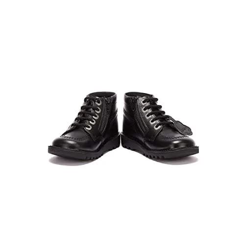 Kickers Kick Hi Zip I Black Leather 9 US Infant | Classic Leather Boot for Little Feet thumbnail 5