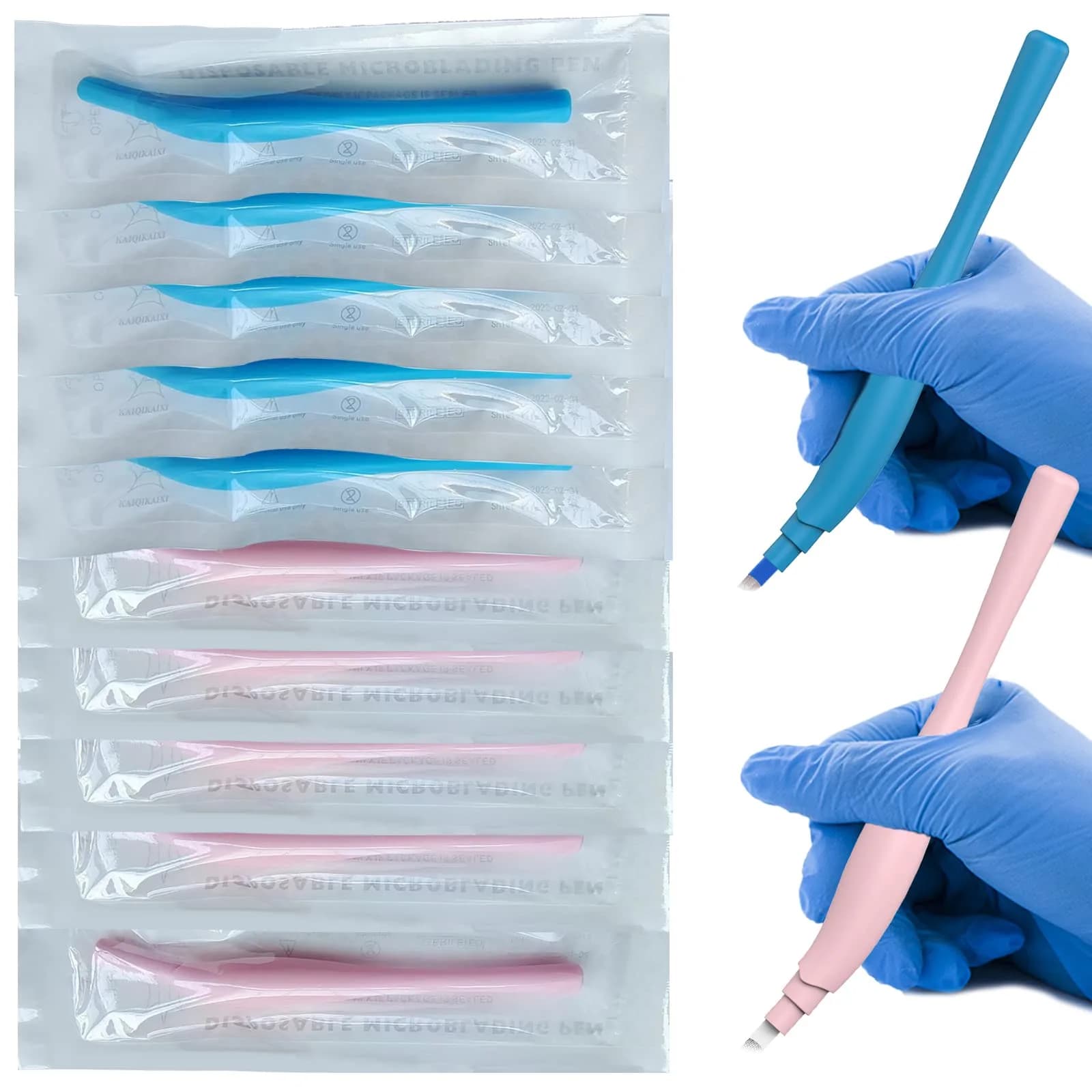 KAIQIKAIXI Disposable Microblading Pen 14F 0.2mm Needle, Pack of 5 | Precision Eyebrow Tattoo Tool for Permanent Makeup — Style-1