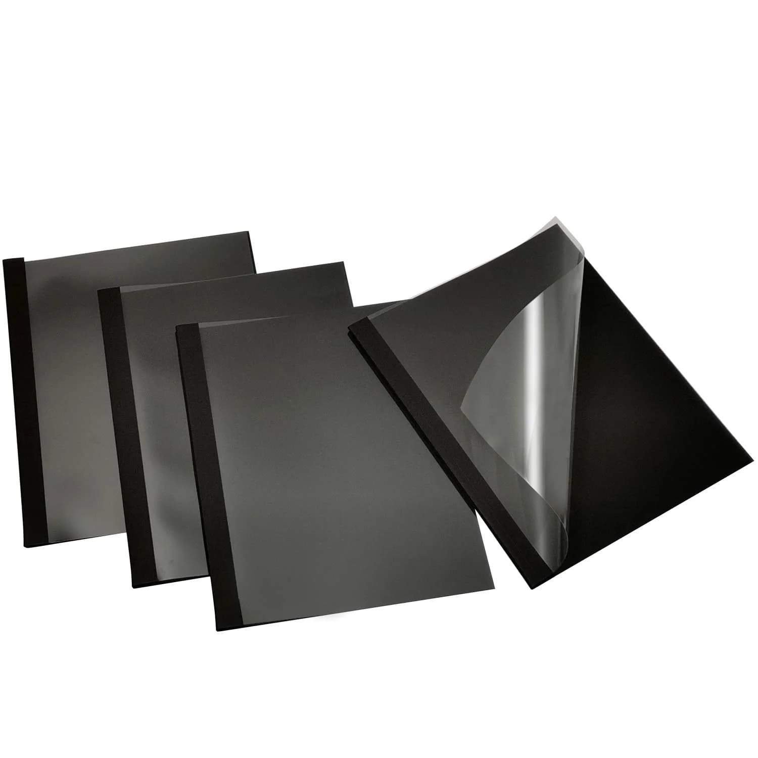 RAYSON Black Thermal Binding Covers 1/4 Inch (6mm) | 25 Pack Holds 55 Sheets - main product image