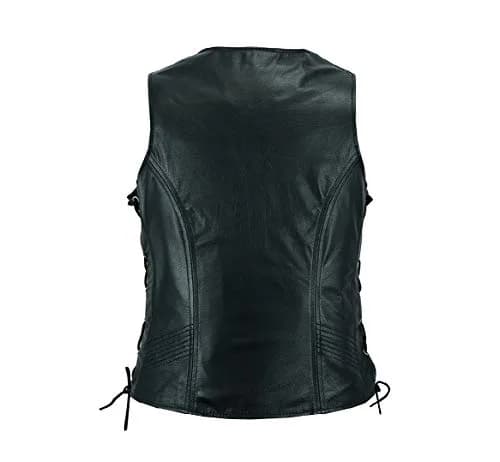 Leatherick Women Top Grain Buffalo Leather Motorcycle Vest XL | Durable & Stylish thumbnail 4