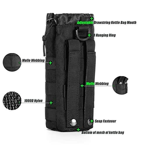 R.SASR Tactical Drawstring Molle Water Bottle Holder Pouch 23.5cm (9.45in) | Fits 0.5L Bottles thumbnail 4