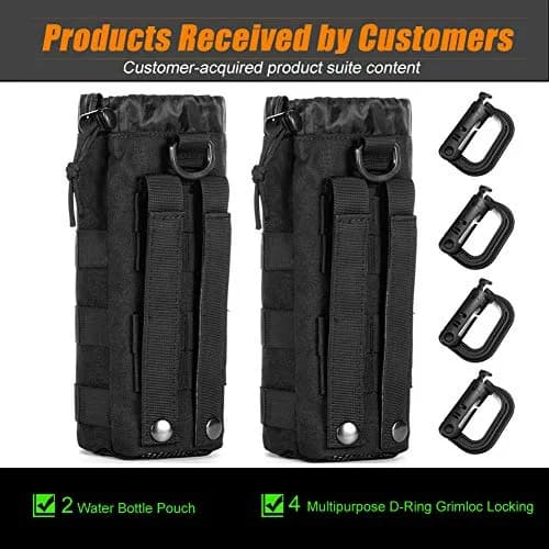 R.SASR Tactical Drawstring Molle Water Bottle Holder Pouch 23.5cm (9.45in) | Fits 0.5L Bottles thumbnail 3