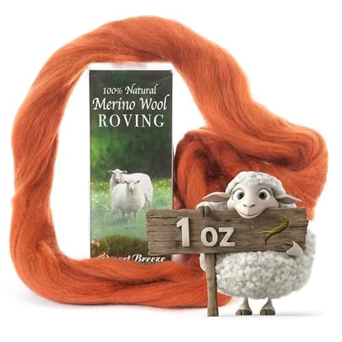 Desert Breeze Distributing Merino Wool Roving 1 oz Nutmeg | Fine European-Processed Wool for Felting & Spinning thumbnail 1