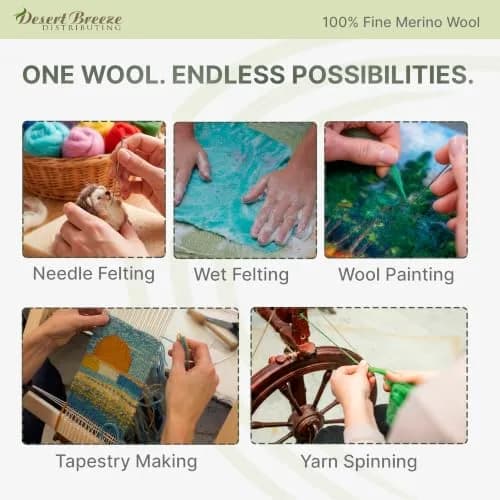Desert Breeze Distributing Merino Wool Roving 1 oz Nutmeg | Fine European-Processed Wool for Felting & Spinning thumbnail 4