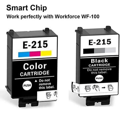 VividInk 215 Ink Cartridges for WF-100 Printer | Remanufactured Pigment, 5-Pack, Black & Color (8.9cm x 8cm x 9cm) thumbnail 2