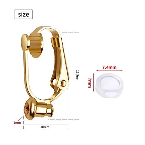 Aylifu Clip-On Earring Converters 12 Pairs (Silver & Gold) | Non-Pierced Earring Backs with Silicone Pads thumbnail 6
