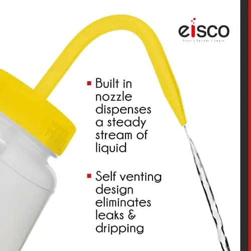 EISCO Isopropanol Wash Bottle 500ml (16.9 oz) with Color-Coded Safety Labels | GHS Compliant Lab Squeeze Bottle thumbnail 5