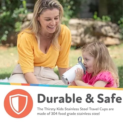 Nuby Thirsty Kids No-Spill Flip-It Reflex Stainless Steel Travel Cup 300ml (10.1 oz) | Spill-Proof Sippy Cup for Toddlers 18+ Months thumbnail 5