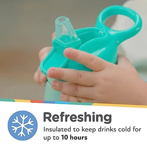 Nuby Thirsty Kids No-Spill Flip-It Reflex Stainless Steel Travel Cup 300ml (10.1 oz) | Spill-Proof Sippy Cup for Toddlers 18+ Months thumbnail 6