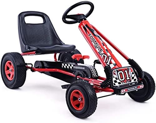 HONEY JOY Go Kart for Kids 4 Wheel Off-Road Pedal Ride On | Adjustable Seat & Safety thumbnail 1