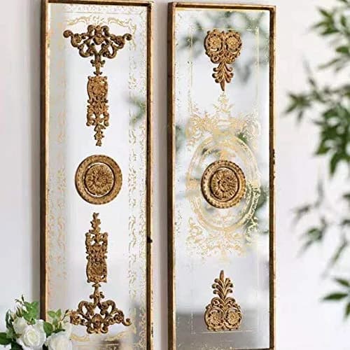 Beoot Unpainted Wood Carved Corner Furniture Onlay Applique 30x19cm (11.81x7.48inch) | European Style Floral Wood Carving thumbnail 5