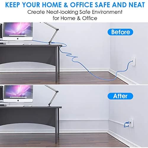 Delamu 128in (3.25m) Single Cord Hider for Wall | Easy Install Self-Adhesive Cable Raceway for 1 Mini Cord thumbnail 8