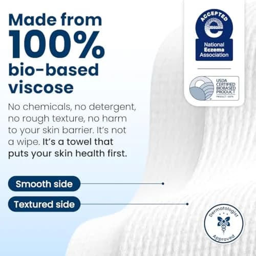 Clean Skin Club Clean Towels XL® 100 Count (Pack of 2) | USDA Biobased Disposable Face Towels thumbnail 7