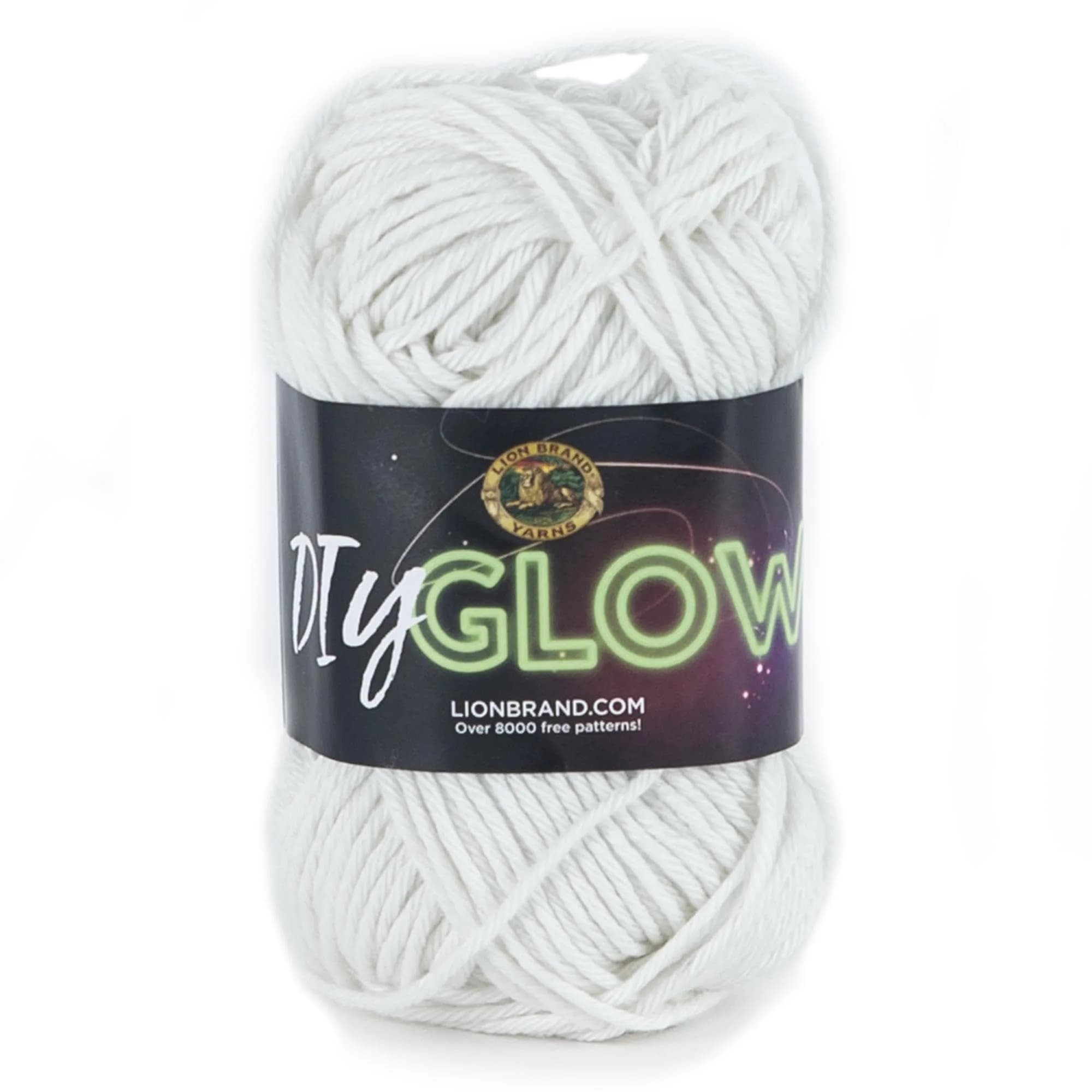 Lion Brand Yarn, DIY Glow, Glow in the Dark Yarn, Natural Off White | Glow in the Dark Effect for Nighttime Projects — Natural