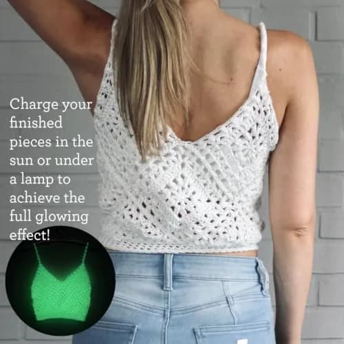 Lion Brand Yarn DIY Glow Yarn, Natural | Glow-in-the-dark fiber for creative projects thumbnail 7