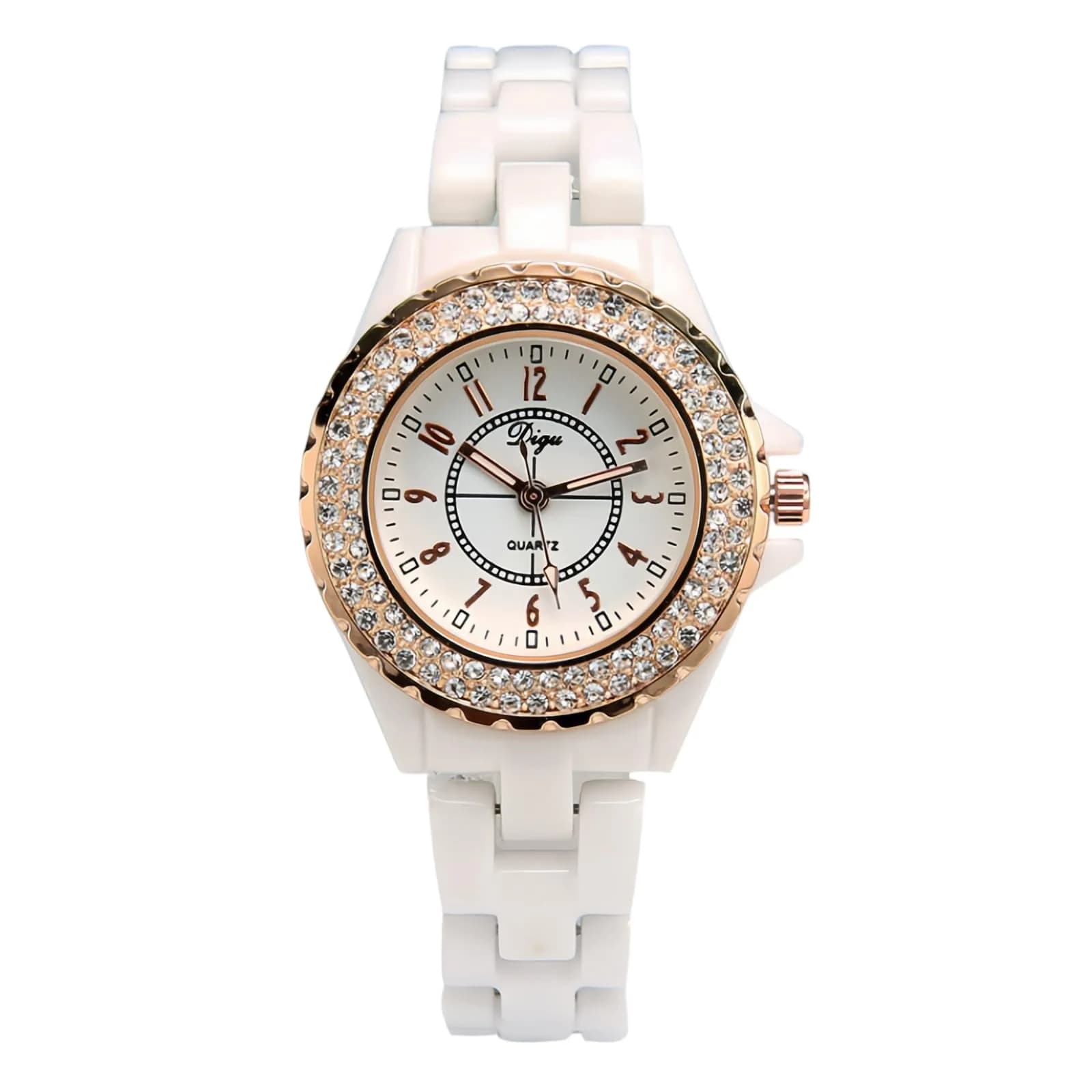 MASTOP Women's Quartz Watch | Swarovski Crystal, Waterproof Ceramic, Gold - main product image