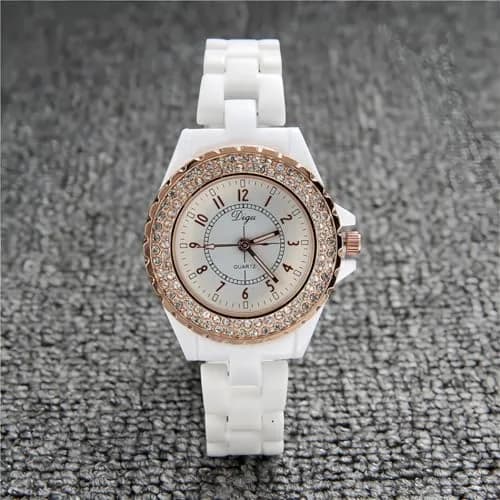 MASTOP Women's Quartz Watch | Swarovski Crystal, Waterproof Ceramic, Gold thumbnail 4
