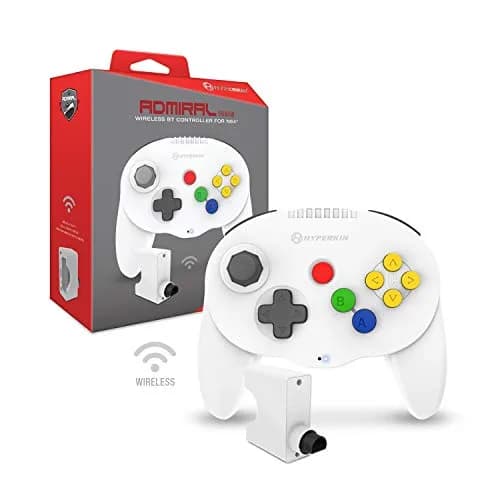 Hyperkin Admiral Wireless BT Controller for Nintendo 64 | Ergonomic, High-Performance, 6-Hour Battery (White) thumbnail 1