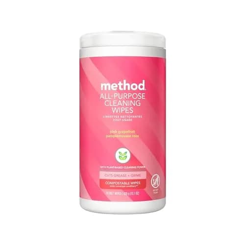 Method All-Purpose Cleaning Wipes, Pink Grapefruit, 70 Count | Compostable Plant-Based Formula thumbnail 1