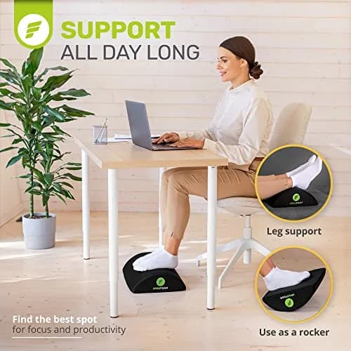 ErgoFoam Ergonomic Foot Rest for Under Desk at Work - Black Mesh | 44cm (17.3") thumbnail 4