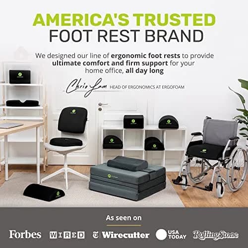 ErgoFoam Ergonomic Foot Rest for Under Desk at Work - Black Mesh | 44cm (17.3") thumbnail 6