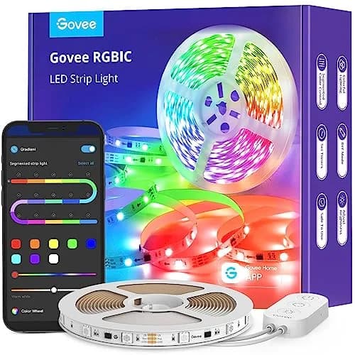 Govee RGBIC LED Strip Lights 5m (16.4ft) | Smart App Control for Bedroom thumbnail 1