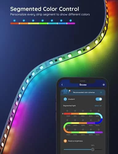 Govee RGBIC LED Strip Lights 5m (16.4ft) | Smart App Control for Bedroom thumbnail 2
