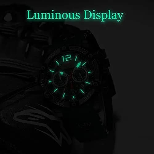 MF MINI FOCUS Men's Chronograph Watch with Red Silicone Strap | Japanese Quartz Movement thumbnail 4
