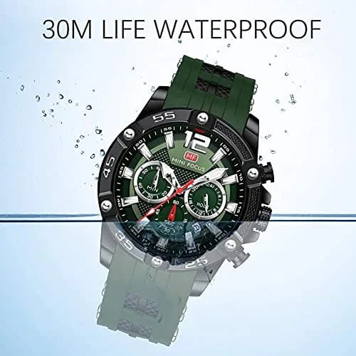 MF MINI FOCUS Men's Chronograph Watch with Red Silicone Strap | Japanese Quartz Movement thumbnail 7