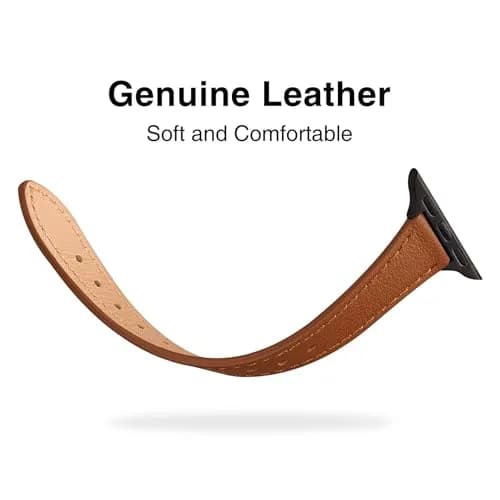 STIROLL Slim Leather Band Compatible with Apple Watch Series 12/11/10/9/8/7/SE 38mm-42mm | Elegant Women's Strap thumbnail 3