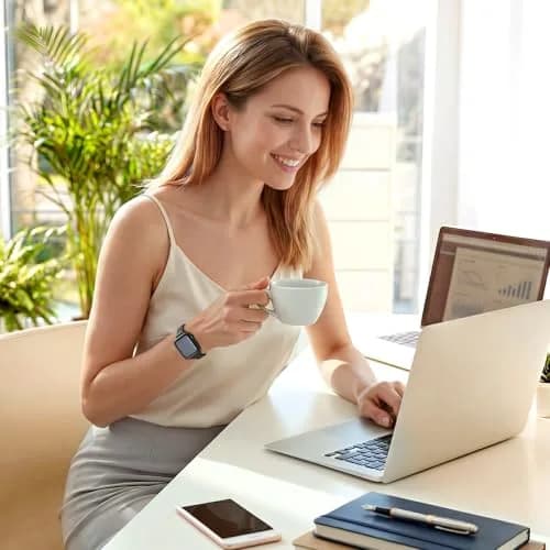 STIROLL Slim Leather Band Compatible with Apple Watch Series 12/11/10/9/8/7/SE 38/40/41/42mm | Elegant & Feminine thumbnail 5