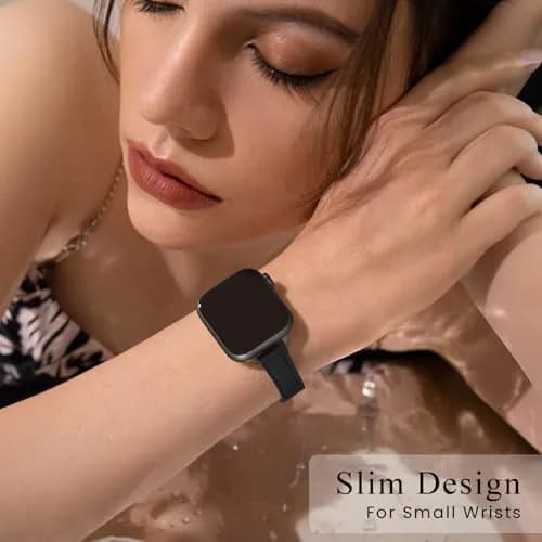 STIROLL Slim Leather Band Compatible with Apple Watch Series 12/11/10/9/8/7/SE 38/40/41/42mm | Elegant & Feminine thumbnail 2