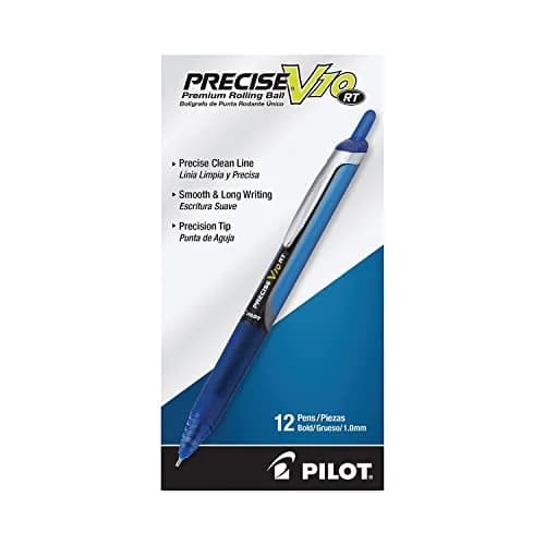 PILOT Precise V10 RT Retractable Ball Pens, 1.0mm Bold Point Blue, 12-Pack | Smooth Writing Liquid Ink thumbnail 3