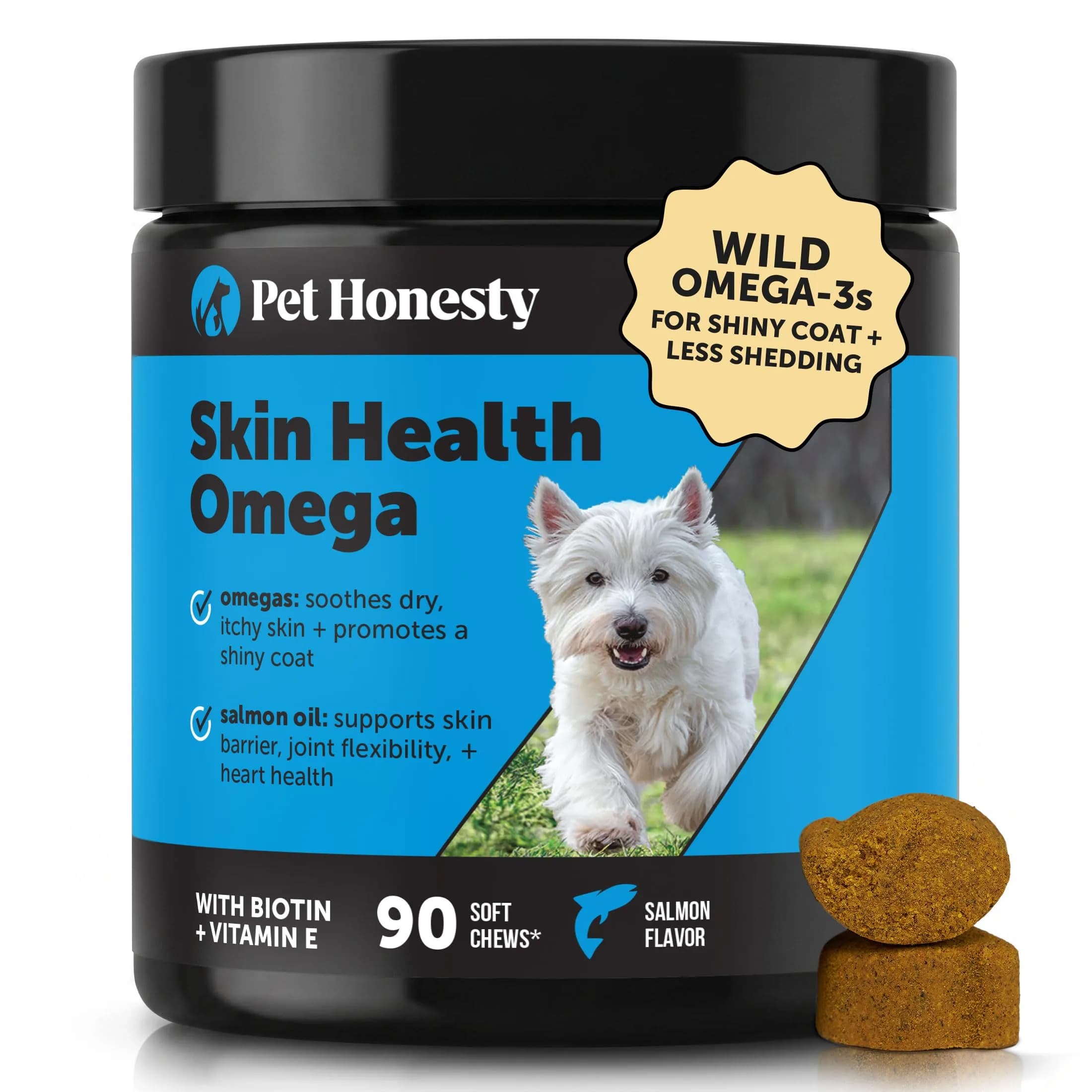 Pet Honesty Skin Health Omega Soft Chews for Dogs | 90 Chews (2.5kg / 5.5lb)
