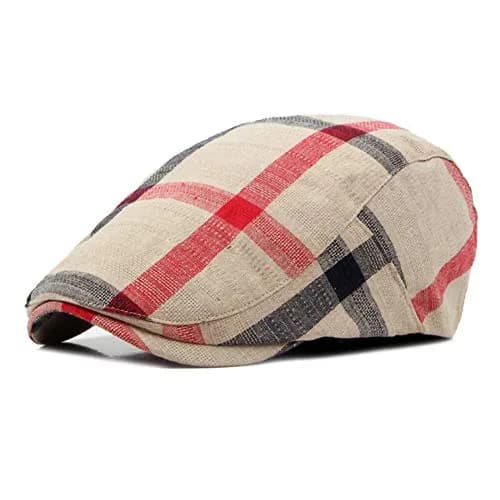 Gudessly Unisex Plaid Flat Cap 55-60cm (21.7-23.6 inches) | Vintage Ivy Gatsby Driving Hat thumbnail 1