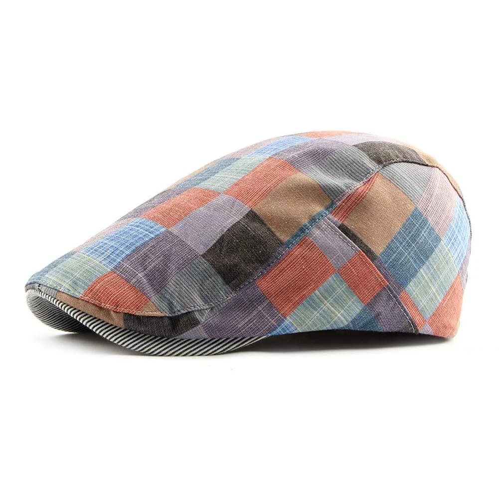 Gudessly Unisex Newsboy Hat Flat Ivy Gatsby Cabbie Cap 55-60cm | Vintage Cotton Beret for Men & Women — 826red