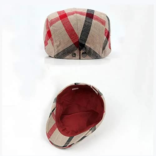 Gudessly Unisex Newsboy Cap Flat Ivy Gatsby Cabbie Driving Beret 55-60cm | Vintage Cotton Hat for Men & Women thumbnail 4