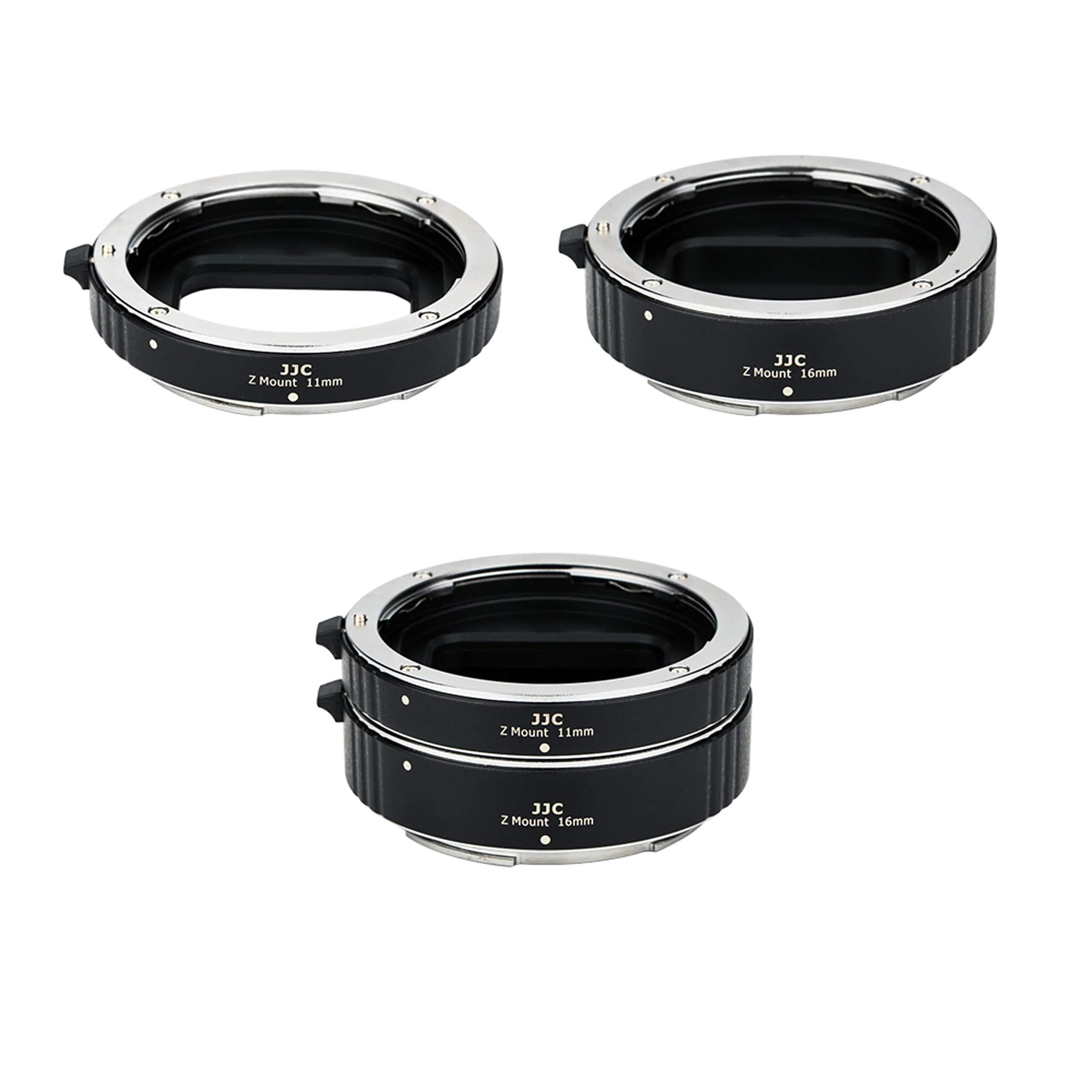 JJC Auto Focus Macro Extension Tube Set 11mm+16mm for Nikon Z Mount Cameras | Converts Lenses for Macro Photography