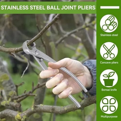 HERCHR Bonsai Tools Concave Cutter 180 mm | High-Quality Stainless Steel Pruning Bonsai Scissor thumbnail 7
