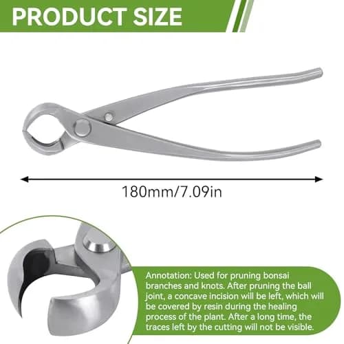 HERCHR Bonsai Tools Concave Cutter 180 mm | High-Quality Stainless Steel Pruning Bonsai Scissor thumbnail 3