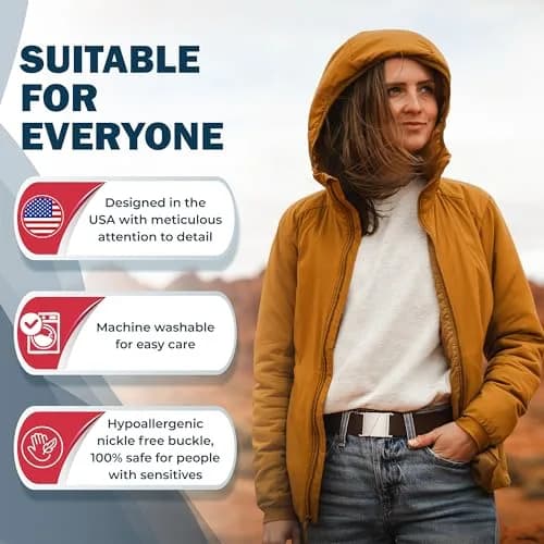 ONE-BELT No Show Invisible Elastic Belt 1.5" Adjustable Fits Waist Up to 50" Black thumbnail 2