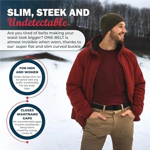 ONE-BELT No Show Invisible Elastic Belt 1.5" Adjustable Fits Waist Up to 50" Designed in USA thumbnail 6