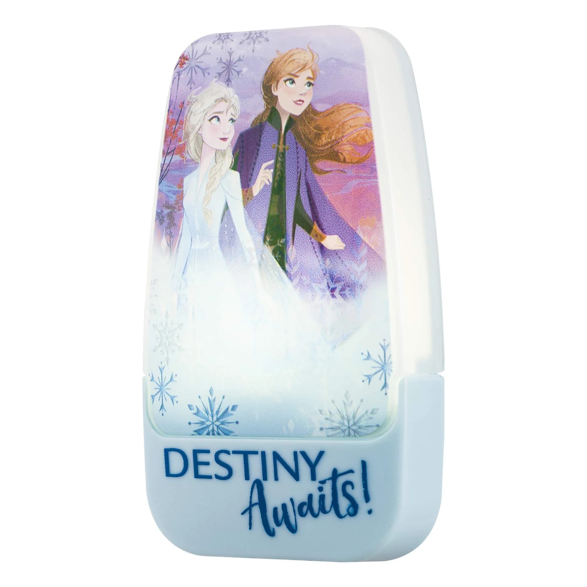 Disney Frozen 45670 LED Night Light, Anna & Elsa, Plug-in | Light-Sensing, Energy-Efficient — Blue/White Elsa